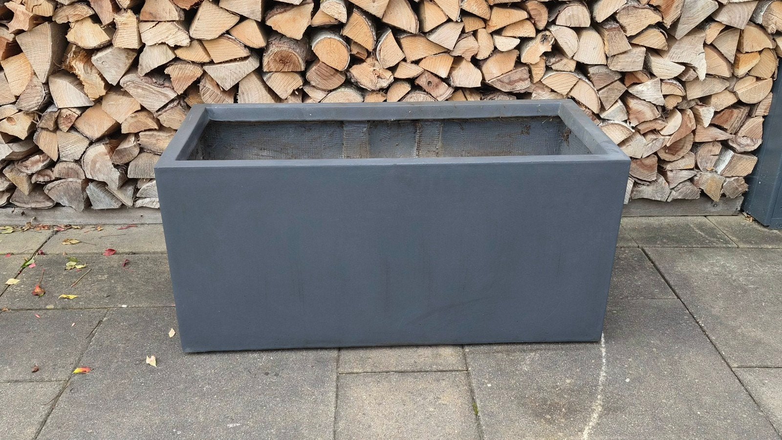 2 x Grote Antraciet Kunststof Plantenbak voor Buiten, Ophalen, Kunststof, 100 cm of meer, Zo goed als nieuw