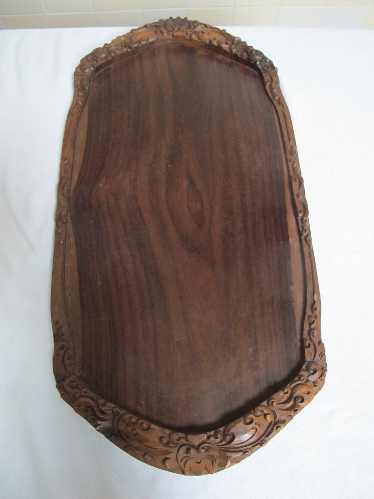 houtsnijwerk dienblad indonesie, Ophalen of Verzenden