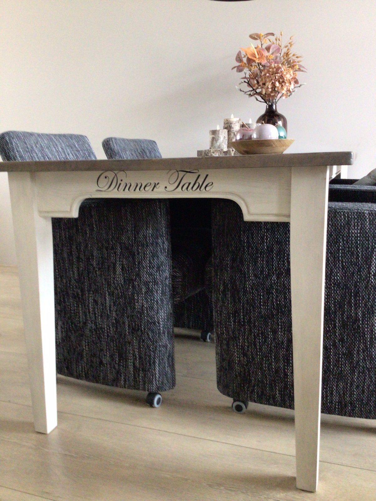 Massief  Eiken eetkamertafel, Huis en Inrichting, Tafels | Sidetables, Ophalen, 75 cm of meer, Eikenhout, Zo goed als nieuw