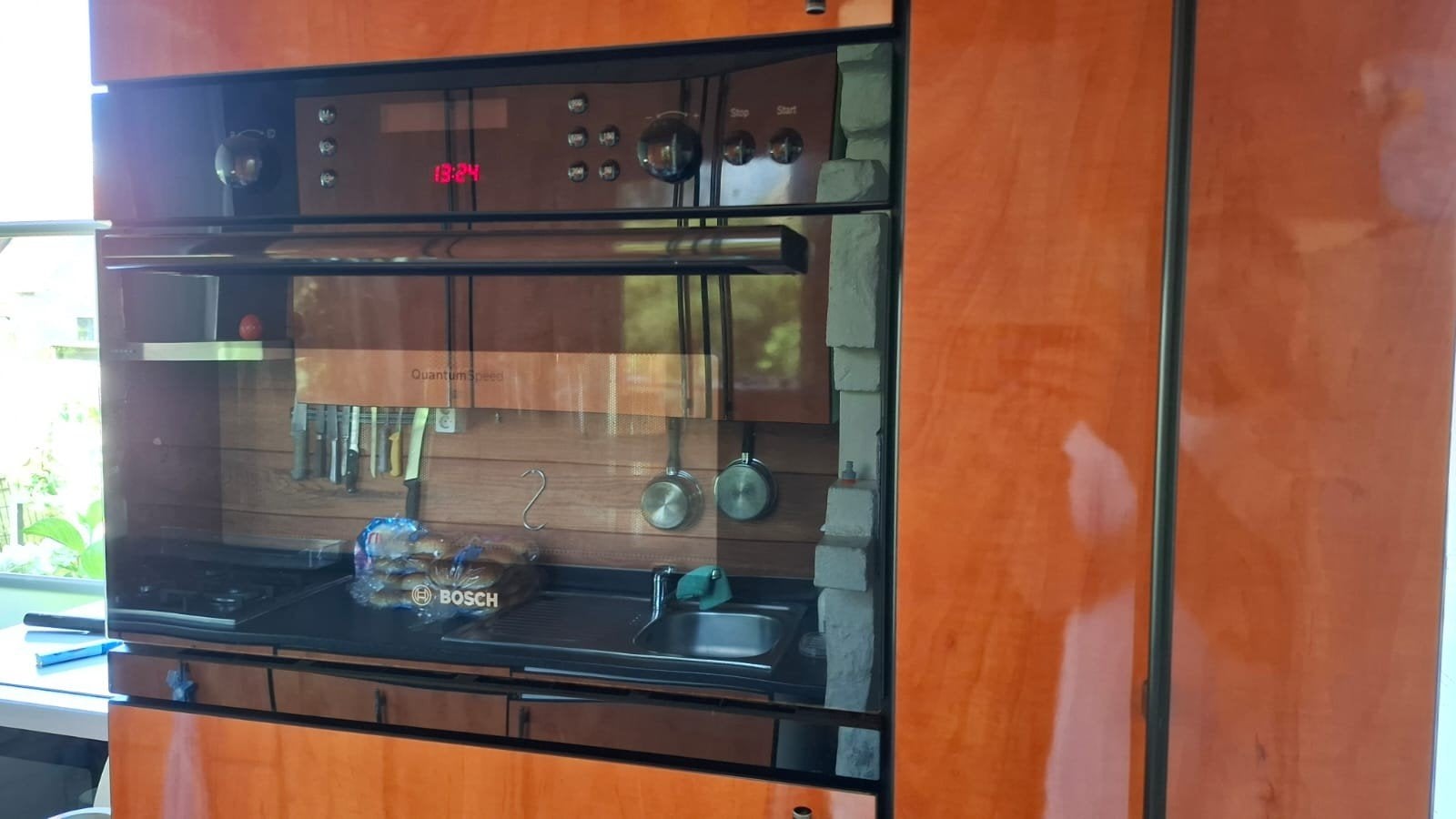 Bosch Inbouw combimagnetron met grill en hete lucht functie, Ophalen, Combimagnetron, Gebruikt, Inbouw