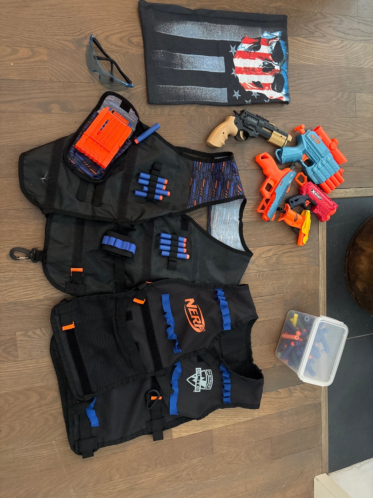 Nerf geweren en vesten set - compleet voor actie!, Ophalen of Verzenden, Gebruikt