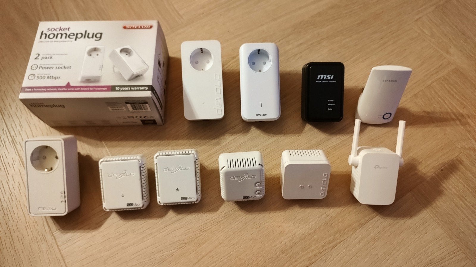 12 powerlene internet adapters /1 koop!, Computers en Software, Verzenden, Zo goed als nieuw, Devolo, tplink, etc