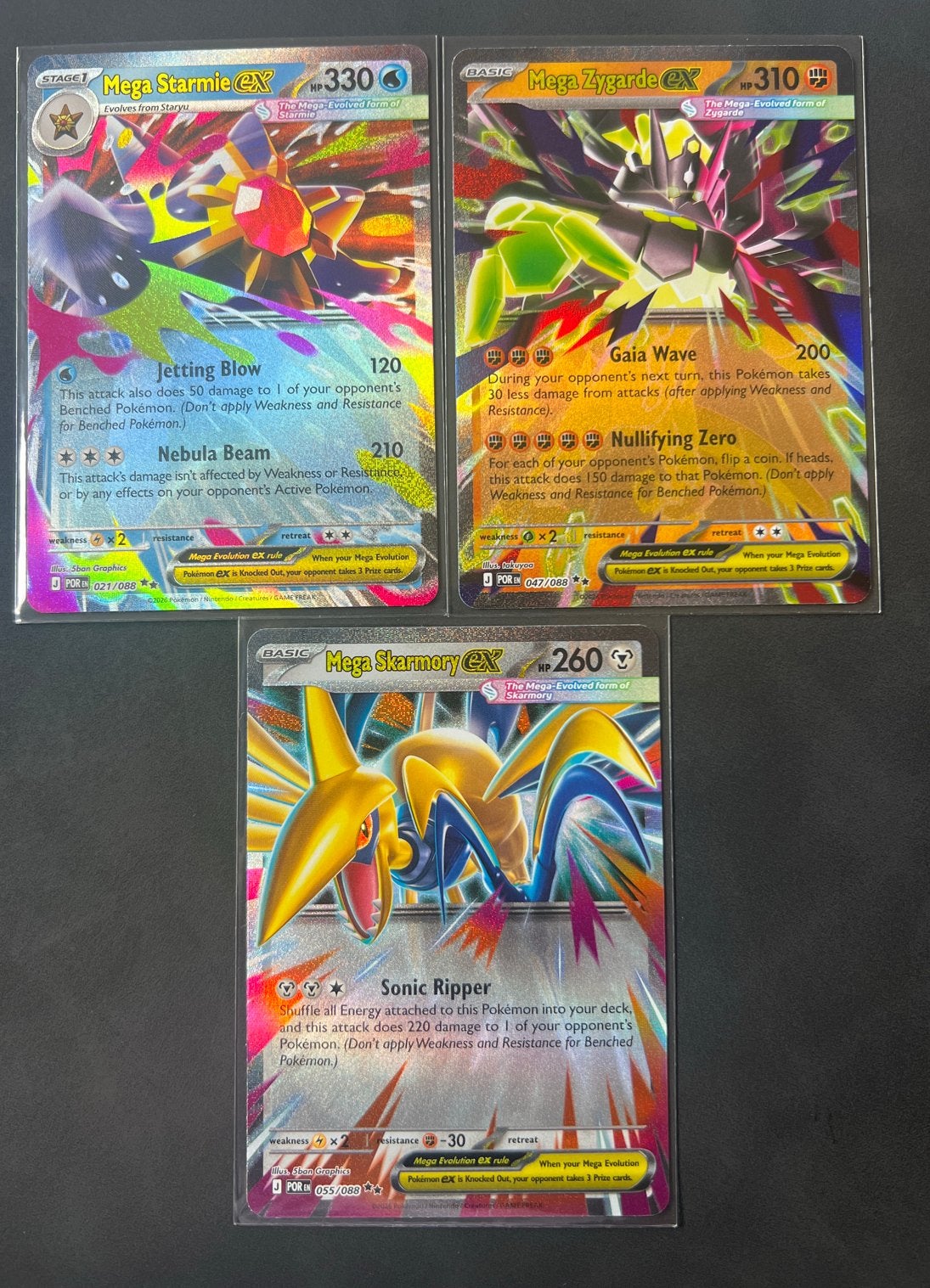 Mega Starmie, Mega Zygarde, Mega Skarmory EX Pokémon kaarten, Ophalen, Zo goed als nieuw, Meerdere kaarten