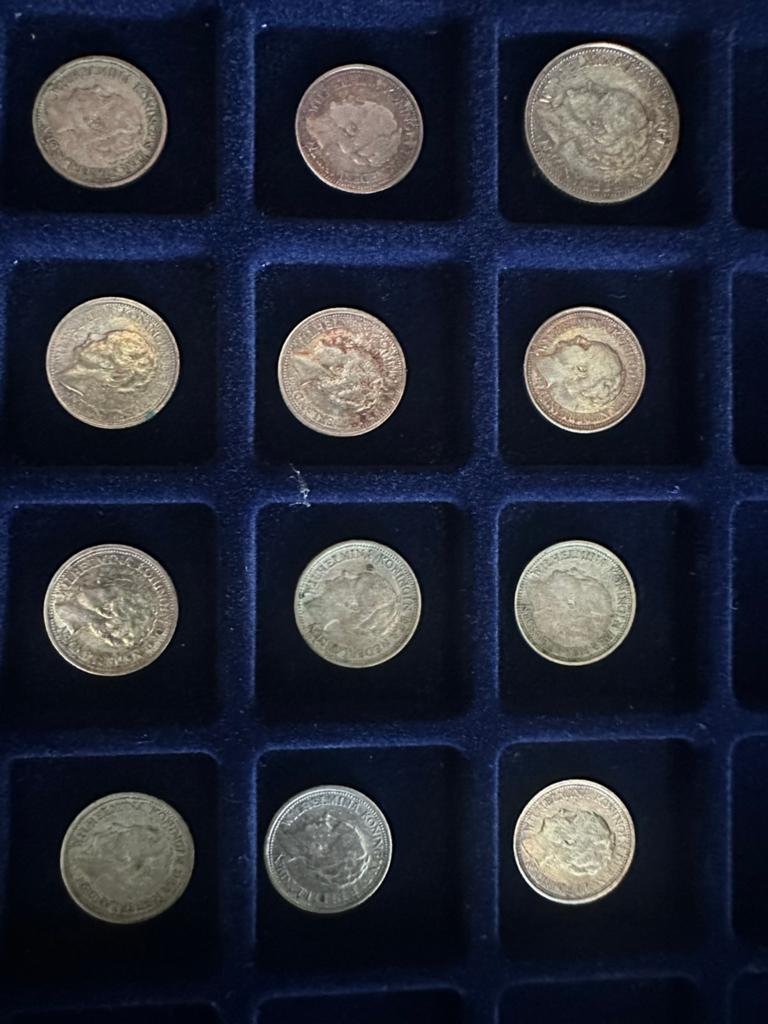 Partij zilveren Wilhelmina dubbeltjes & kwartje (1935–1941), Setje, Zilver, Koningin Wilhelmina, Overige waardes