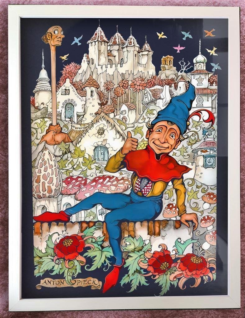 Poster in lijst de Efteling Sprookjesbos Anton Pieck, Verzamelen, Efteling, Verzenden, Nieuw, Beeldje of Poppetje