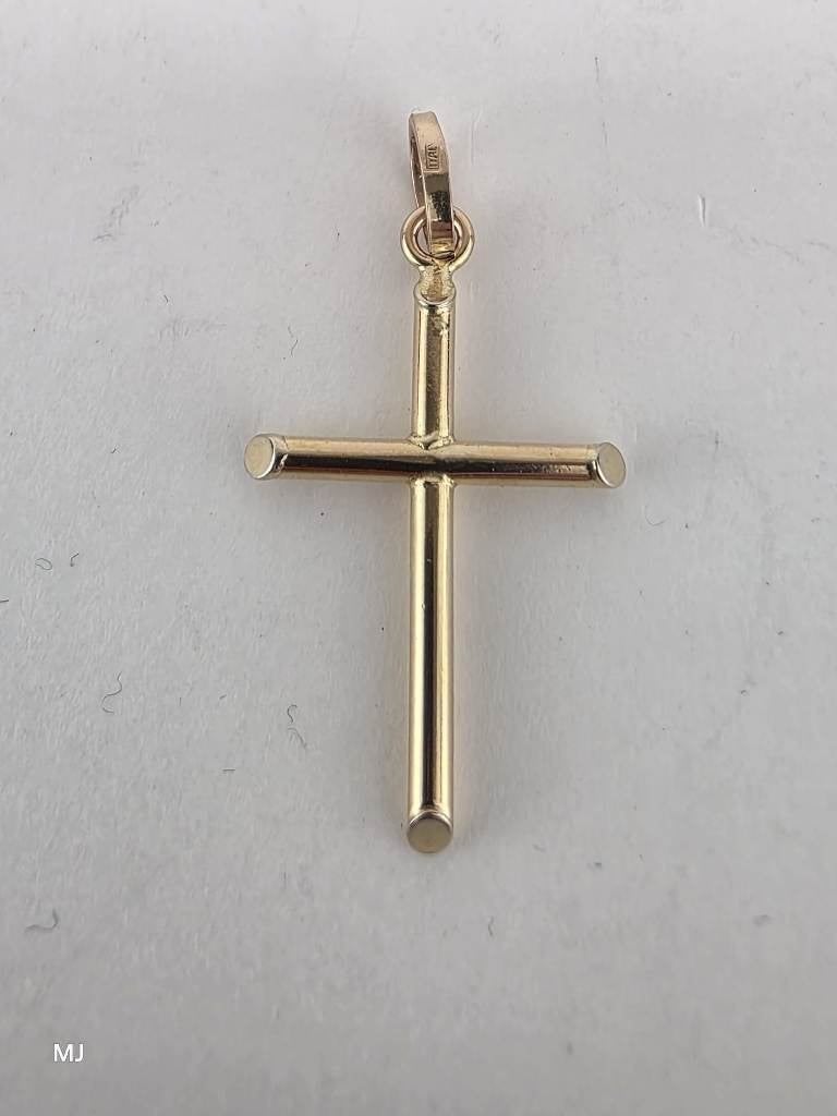 Gouden hanger kruisje                                    G83, Gebruikt, ., Ophalen of Verzenden, .