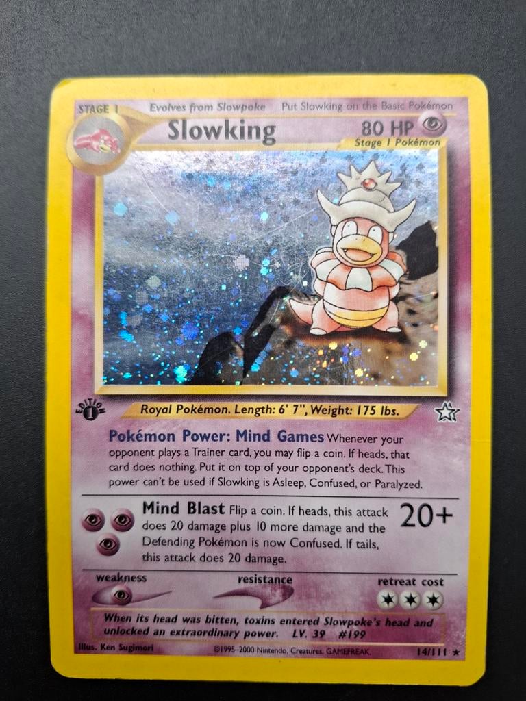 Slowking 14/111 holo 1ste ENG, Ophalen of Verzenden, Gebruikt, Losse kaart, Foil