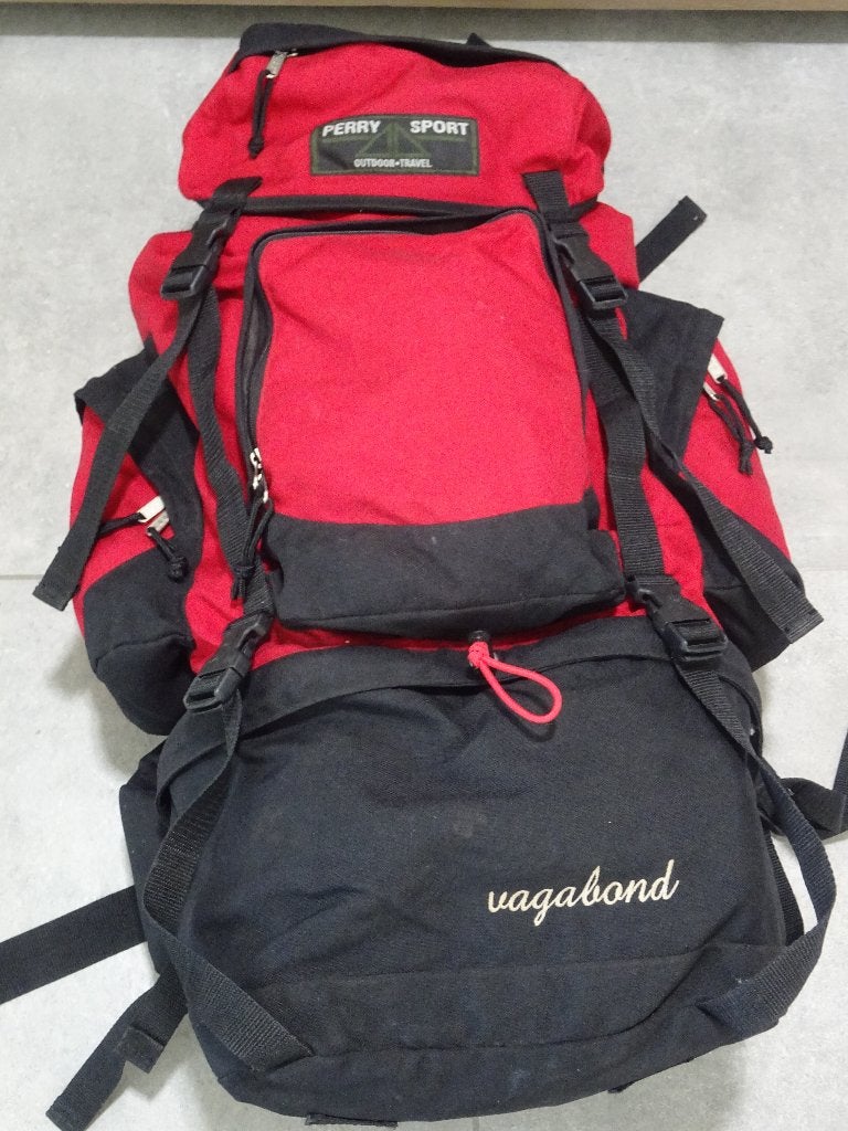 Backpack rugtas + regenhoes Perry Sport Vagabond rugzak 65lt, Overige merken, 40 cm of meer, Ophalen of Verzenden, Zo goed als nieuw