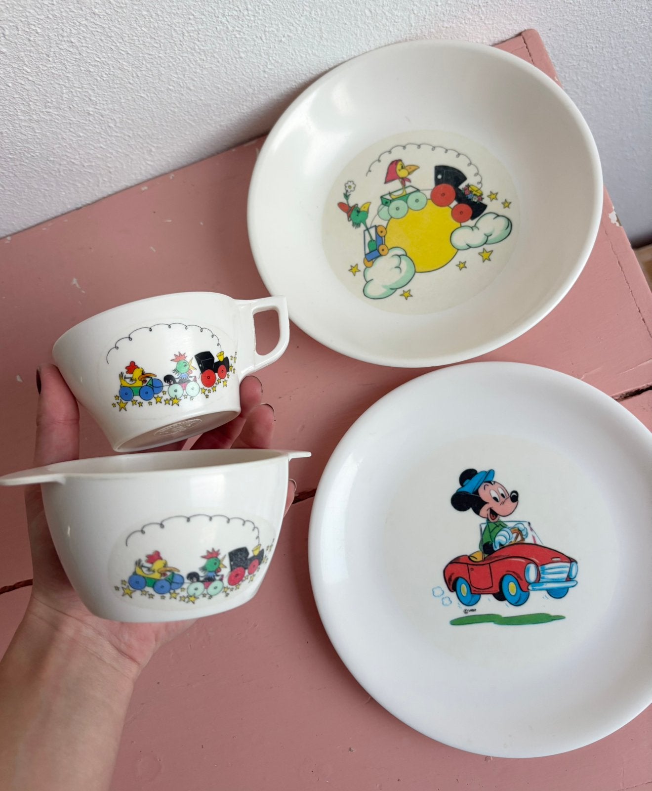 Retro Kinderserviessetje Mickey Mouse, Ophalen of Verzenden