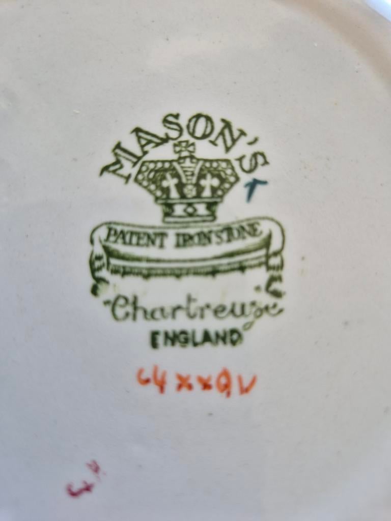 Mason's Chartreuse Patent Ironstone bord - Groen/Goud, Antiek en Kunst, Antiek | Servies los, Ophalen of Verzenden