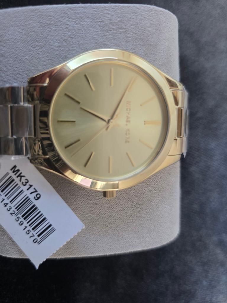 Nieuw Michael Kors MK3179 Unisex Horloge Goudkleurig, Ophalen of Verzenden, Nieuw, Staal, Overige merken