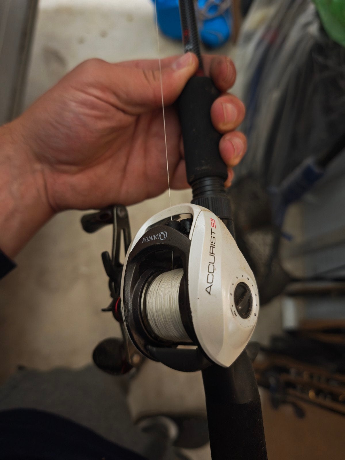 Quantum Accurist S3 Baitcaster reel, Ophalen of Verzenden, Gebruikt, Molen