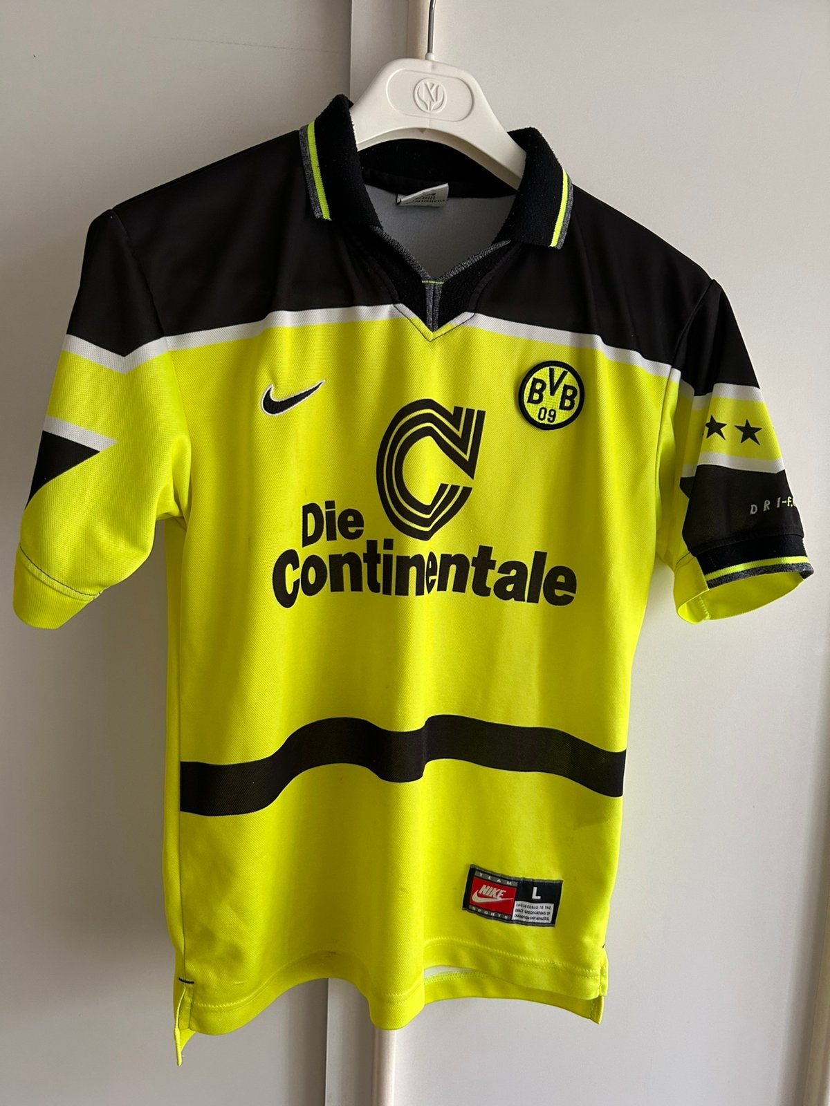 Vintage Borussia Dortmund voetbalshirt voetbal shirt 97-98, Maat XS of kleiner, Ophalen of Verzenden, Gebruikt, Shirt