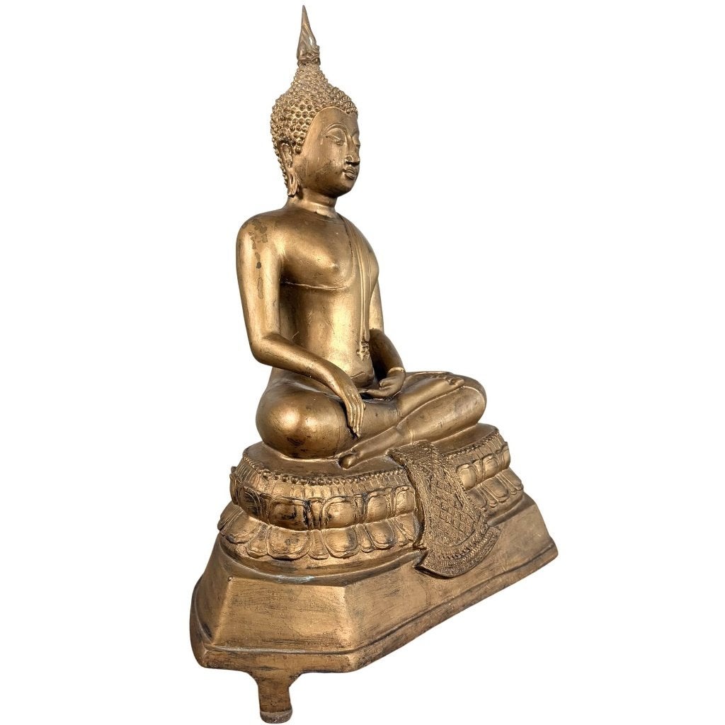 Boeddhabeeld – Thais – verguld brons – 55 cm, Antiek en Kunst, India, Ophalen of Verzenden, Beeld, Brons