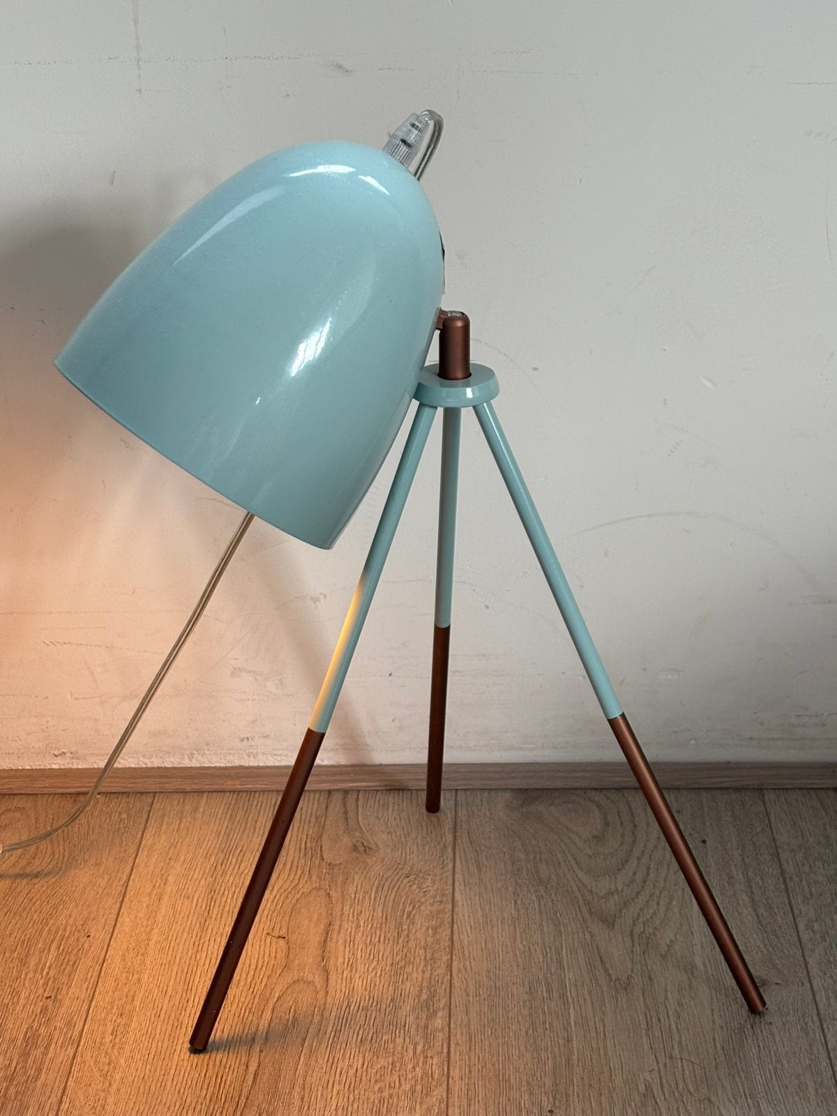 Industriële lamp - Eglo - Lichtblauw/Koper, Met schakelaar, Gebruikt, Sfeerlamp, Metaal