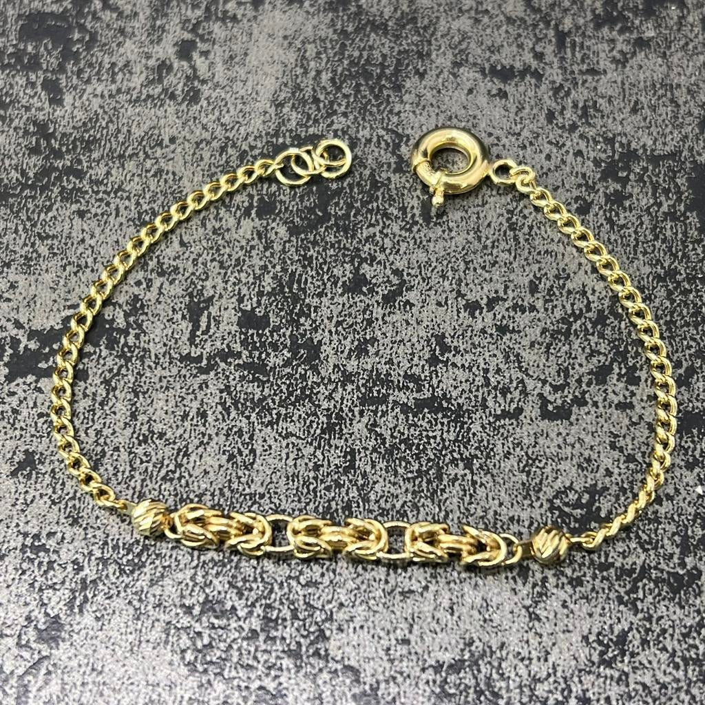 14k gouden armband koningsschakel nieuw, Ophalen of Verzenden, Nieuw, Goud