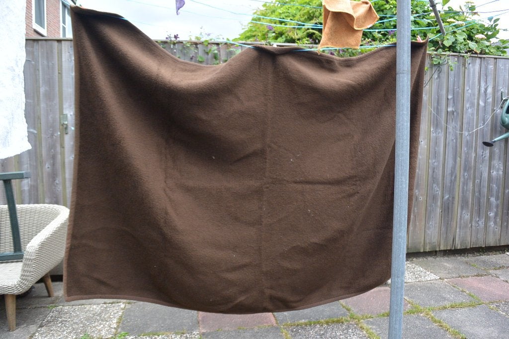 Vintage Dralon deken bruin oranje, 220 cm, Oranje, Acryl, Wasbaar