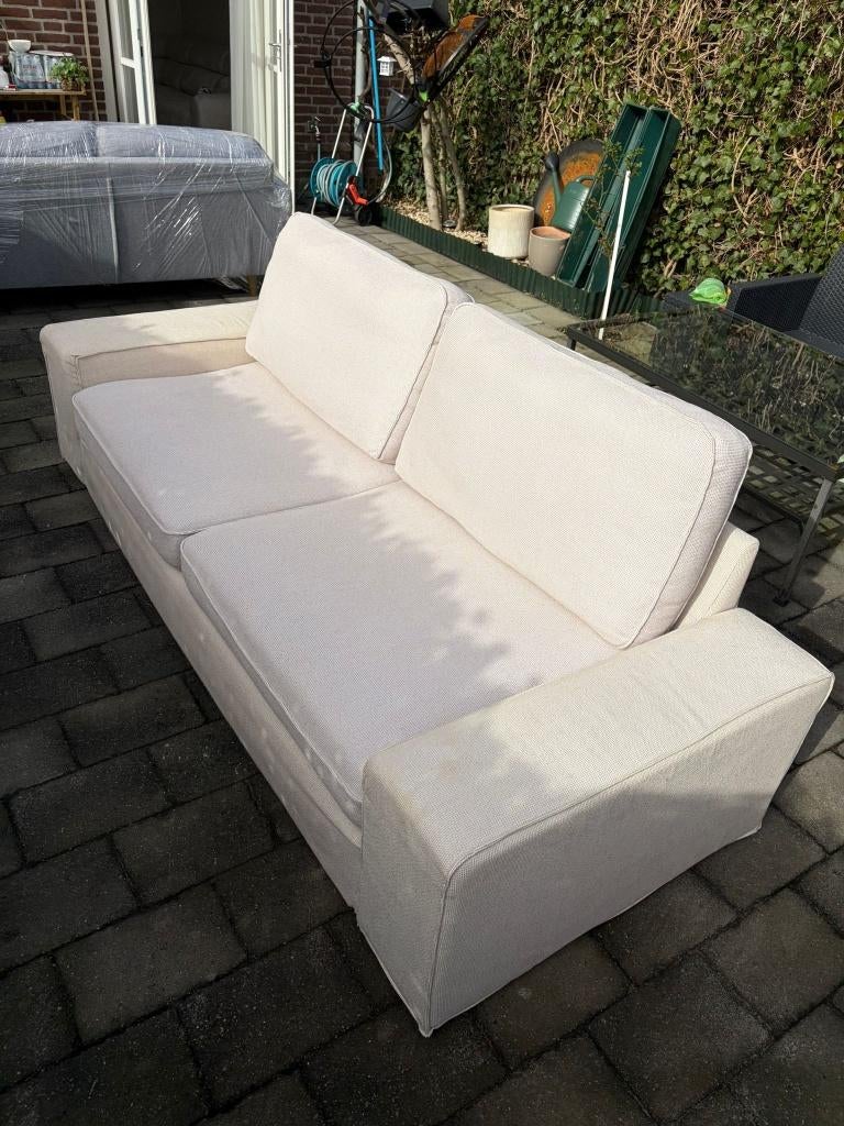 IKEA Kivik 3-zitsbank beige, Gebruikt, Driepersoons, 75 tot 100 cm, Ophalen of Verzenden