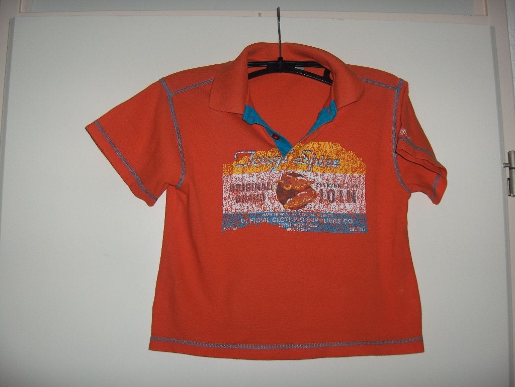 Goedkoop oranje katoenen polo shirt BO DEAN 116 prima staat, Gebruikt, Ophalen of Verzenden, Bo Dean, Shirt of Longsleeve