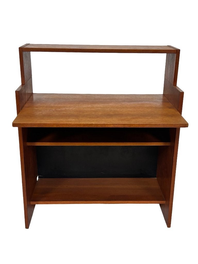 Vintage Klm Wandkast Werkplek Poul Cadovius Jaren 60 Teak, Ophalen, Met plank(en), Gebruikt, Vintage kast