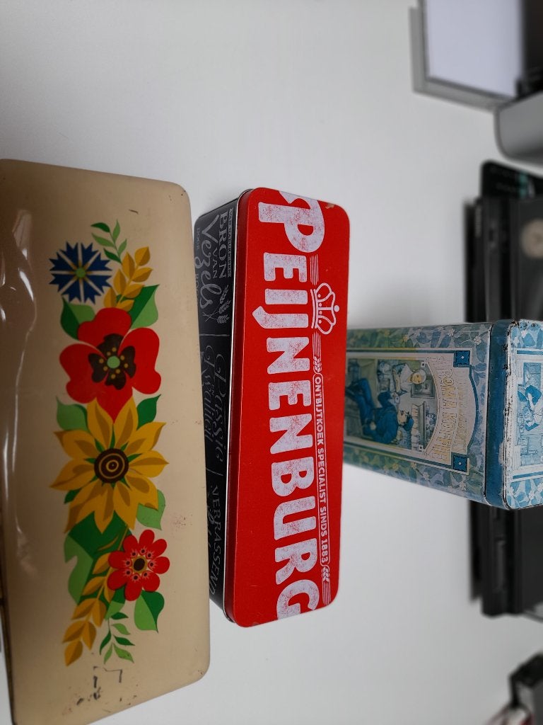 3 Blikken, 2 Douwe Egberts en 1 Peijnenburg, Verzamelen, Ophalen, Gebruikt, Koffie, Douwe Egberts