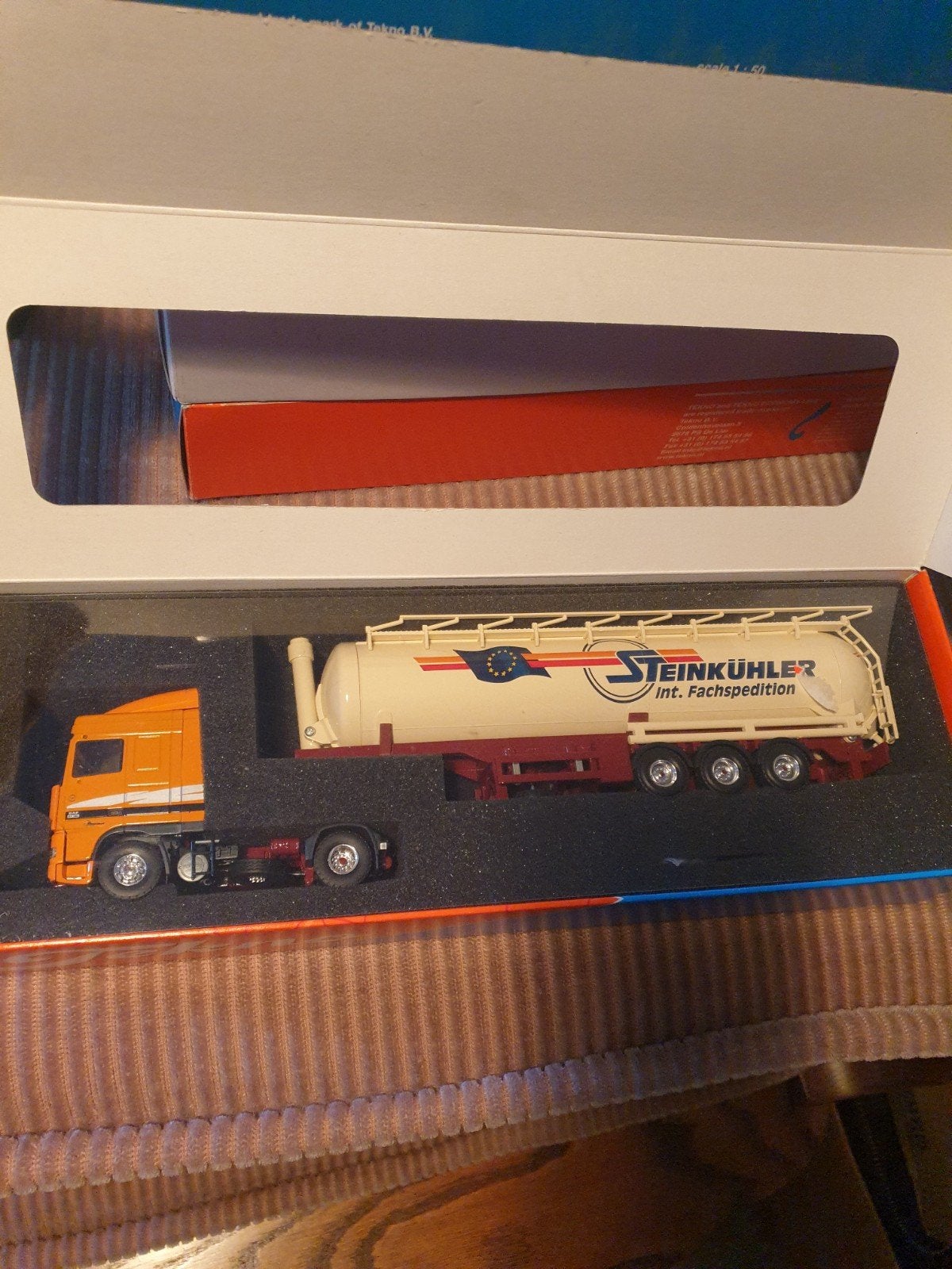 Tekno daf bulkoplegger Steinkühler 1:50, Ophalen of Verzenden, Zo goed als nieuw, Groter dan 1:32, Tamiya