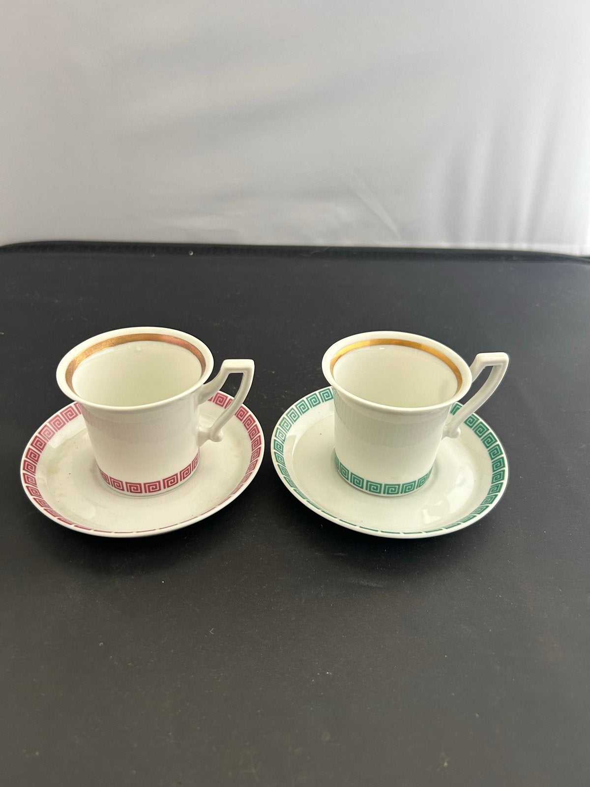 Set van 2 vintage espresso kop en schotels, Ophalen
