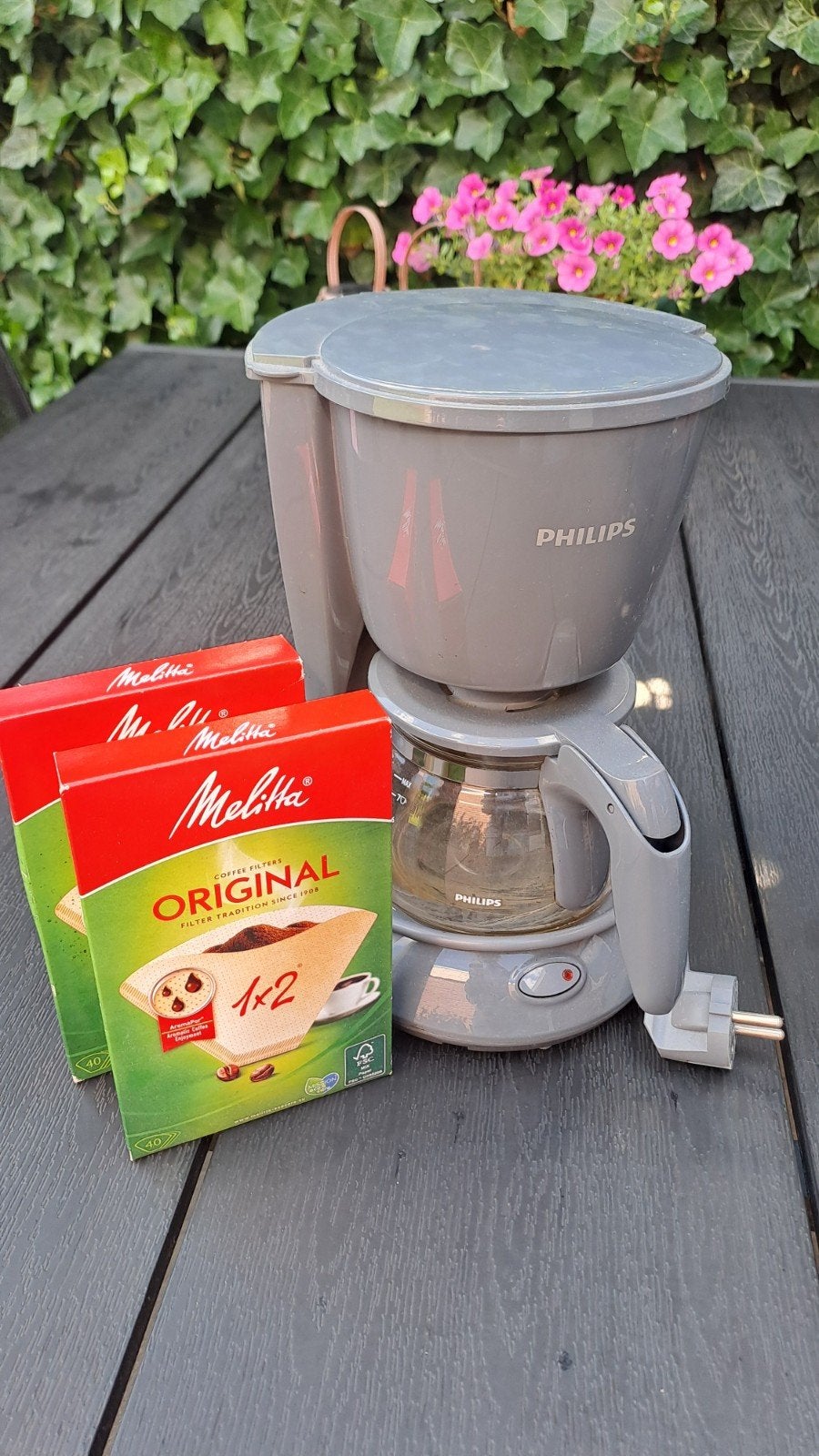 Philips koffiezetapparaat (mini)  met Melitta filters, Gebruikt, Koffiemachine, Gemalen koffie, Ophalen of Verzenden