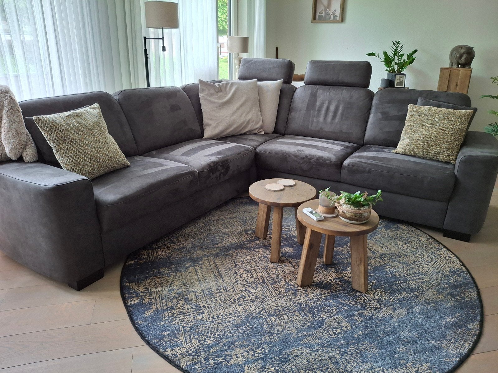 Hoekbank Pronto Antraciet Microleder, Huis en Inrichting, Ophalen, 250 tot 300 cm, Hoekbank, 75 tot 100 cm