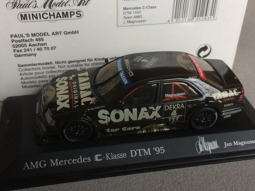Mercedes W202 C klasse V6 `95 J. Magnussen 1/43, Ophalen of Verzenden, Gebruikt, Auto, MiniChamps