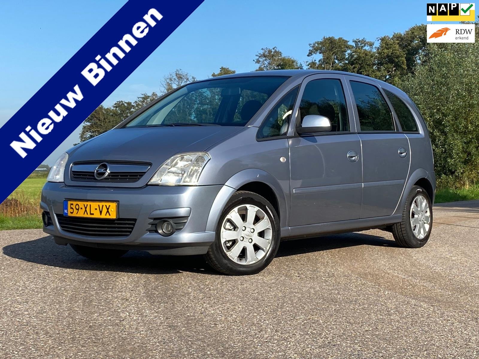 Opel Meriva 1.6-16V Temptation MPV Airco 105PK Goed Onderhou, Auto's, Voorwielaandrijving, 15 km/l, Gebruikt, Zwart