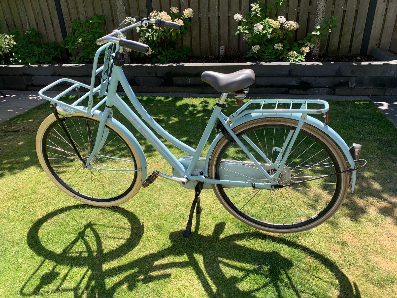 Cortina Damesfiets - Lichtblauw met Voordrager, Fietsen en Brommers, Fietsen | Dames | Damesfietsen, Gebruikt, 50 tot 53 cm, Trommelrem