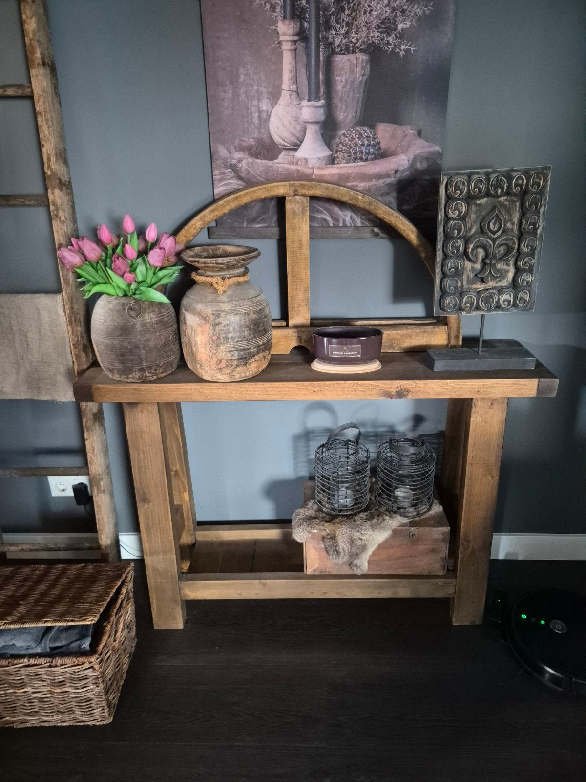 Sidetable landelijk sober 120x30x80, Huis en Inrichting, Ophalen, 100 tot 150 cm, Landelijk, Zo goed als nieuw