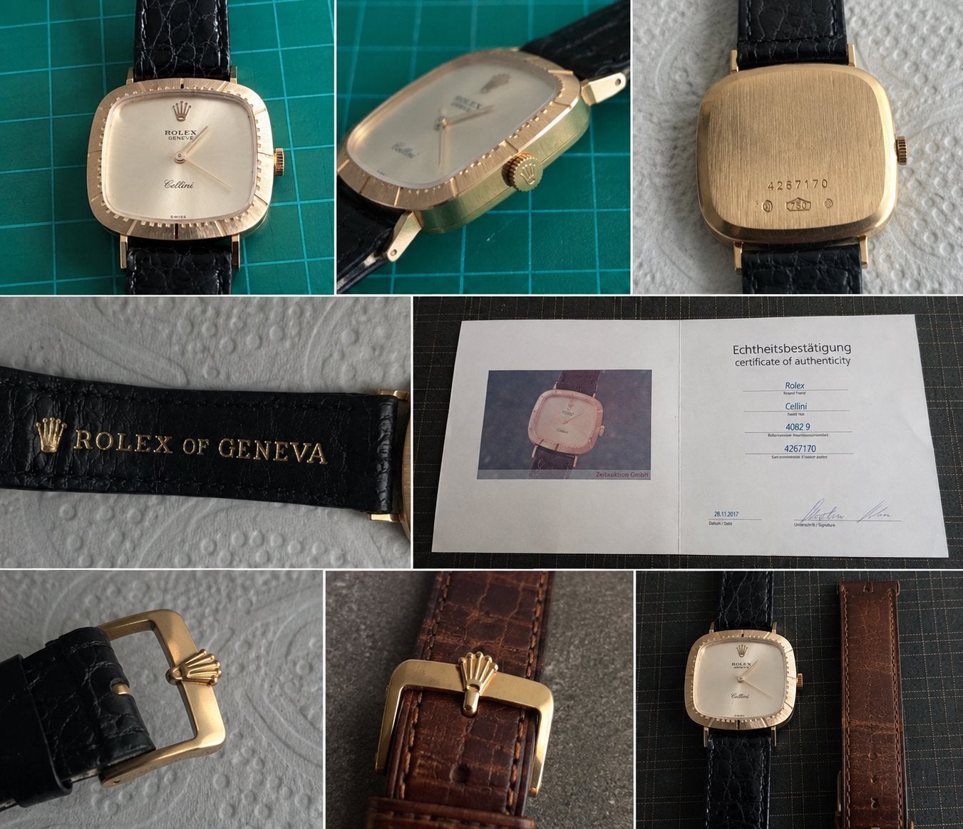 Rolex Cellini 4082 18K goud 1976 Zeitauktion certificaat, Sieraden, Tassen en Uiterlijk, Leer, Rolex, Polshorloge, Ophalen of Verzenden