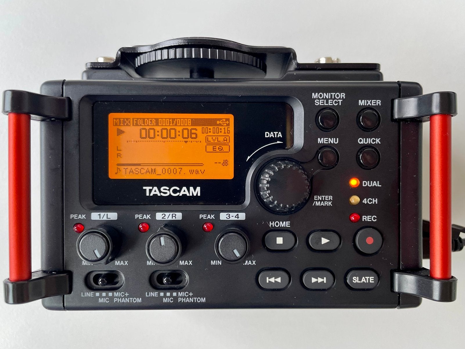 Tascam DR-60D MKII 4-sporen audiorecorder voor DSLR-camera's, Audio, Tv en Foto, Ophalen of Verzenden, Zo goed als nieuw, Audio
