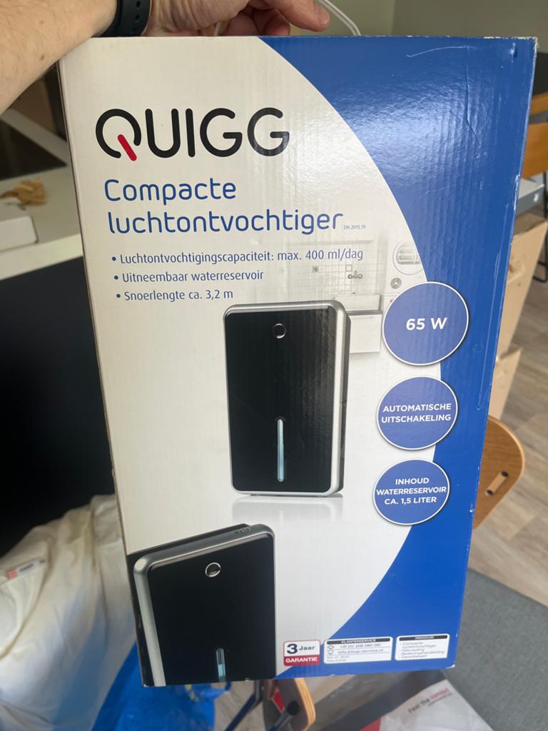 QUIGG Compacte Luchtontvochtiger - 400ml/dag, Witgoed en Apparatuur, Luchtbehandelingsapparatuur, Ophalen of Verzenden, Nieuw