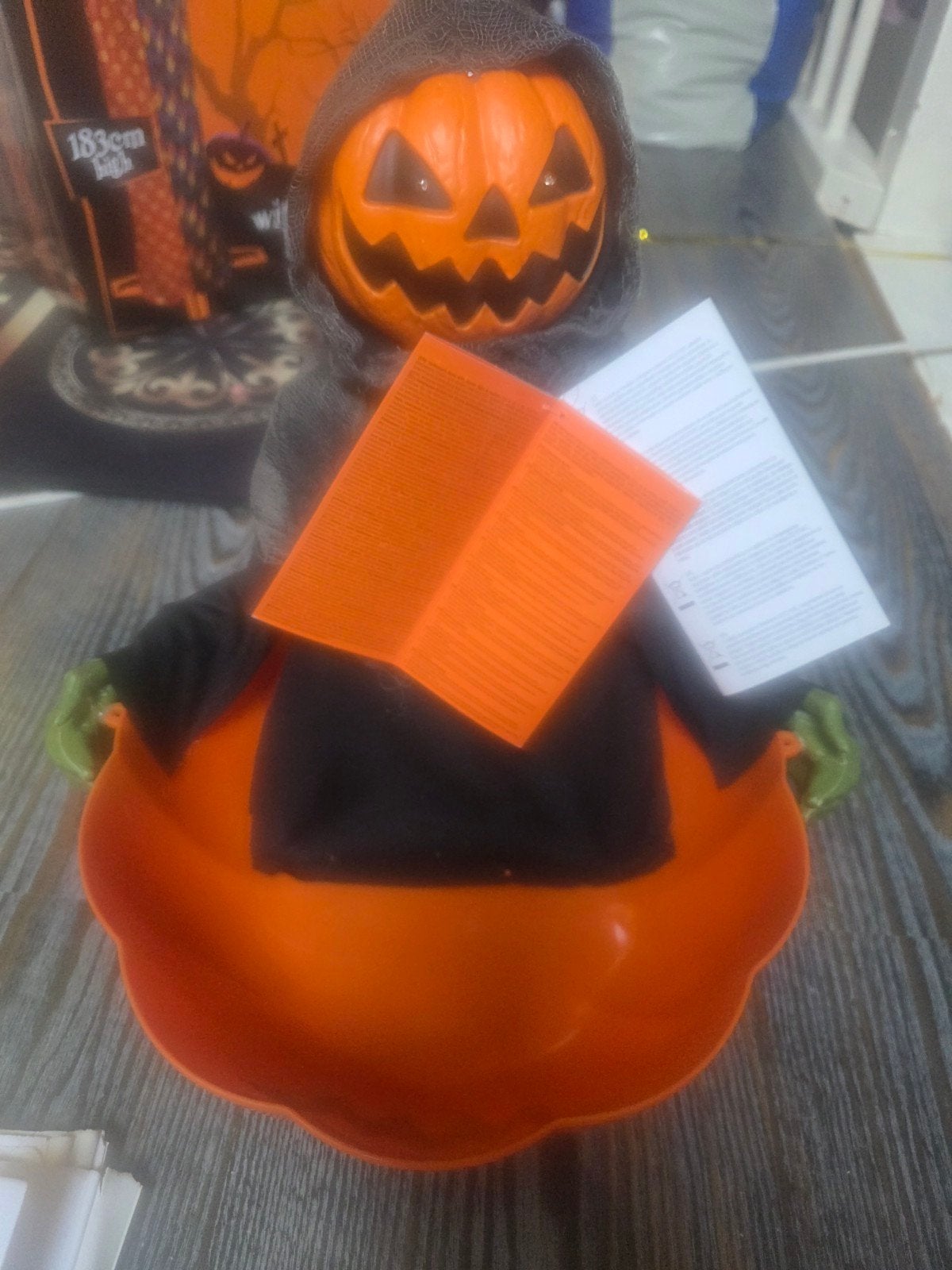 Halloween Pompoen Snoepbak met Geluid en Beweging, Ophalen, Nieuw
