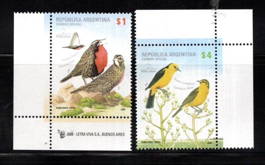 VOGELS POSTFRISSE ZEGELS. Jaar 2008; Argentinië, Ophalen of Verzenden, Postfris, Dier of Natuur