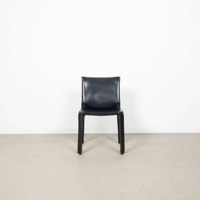 4x Cassina Cab 412 Stoel Zwart Leer, Niet ingevuld, Zwart, Niet ingevuld, Leer