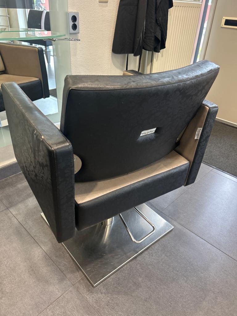 3 Salon Ambience kappersstoelen - Zwart/Beige, Gebruikt, Drie, Zwart, Ophalen of Verzenden
