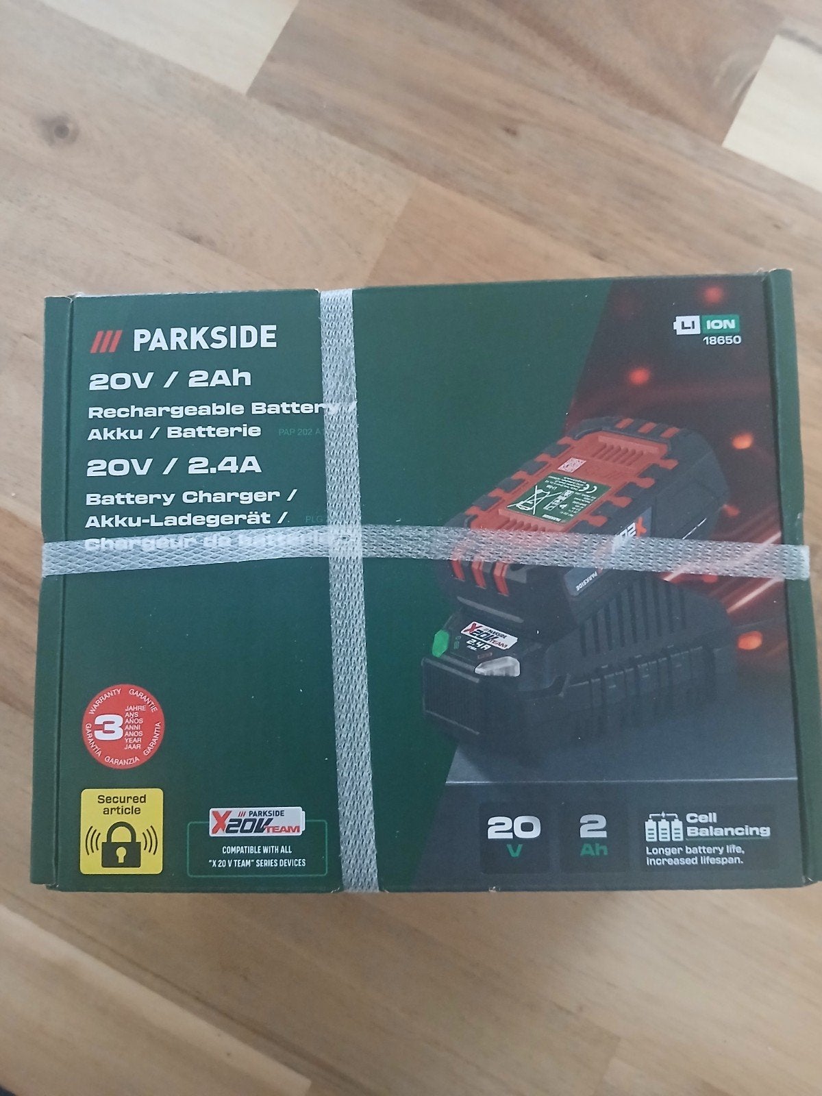 Parkside 20V/2Ah Accu en 2.4A Oplader Set, Ophalen of Verzenden, Nieuw, Overige typen