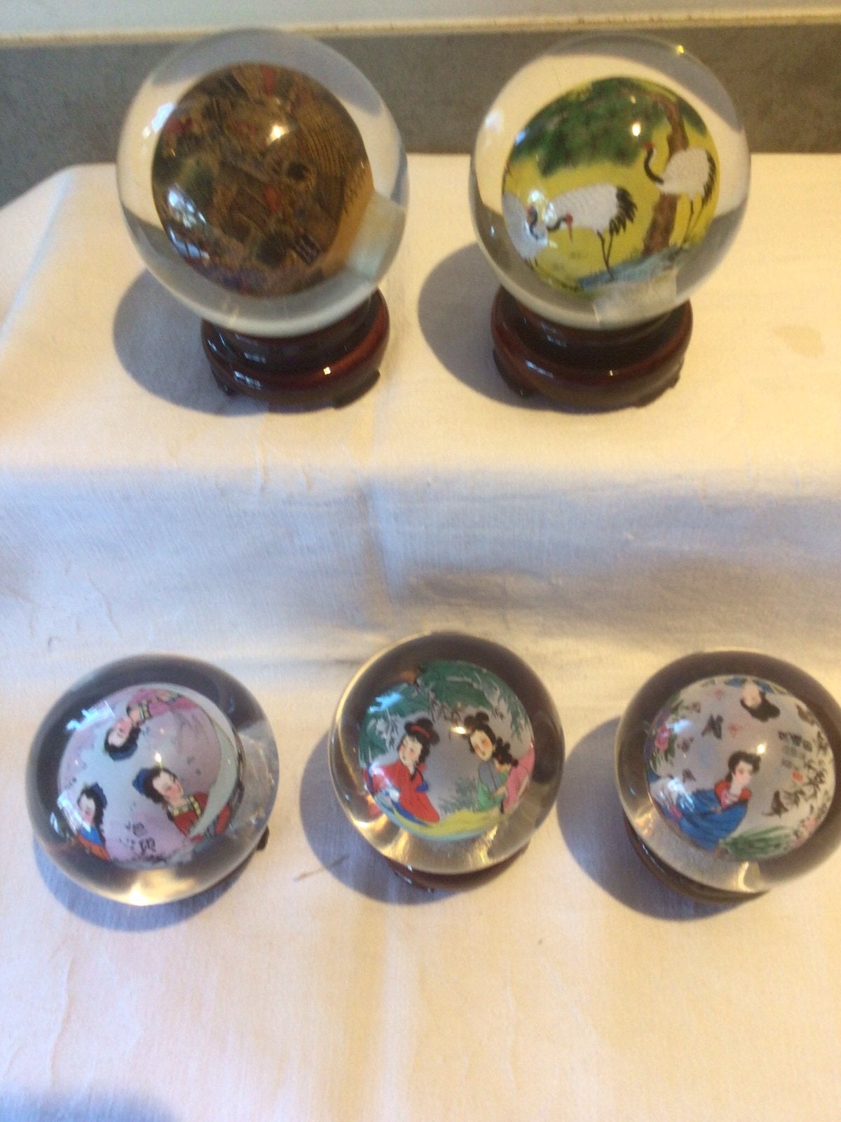 Glasbol met inside painting, Antiek en Kunst, Ophalen of Verzenden