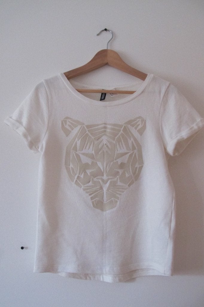 White tiger T-shirt (H&M), Wit, Nieuw, Ophalen of Verzenden, Korte mouw