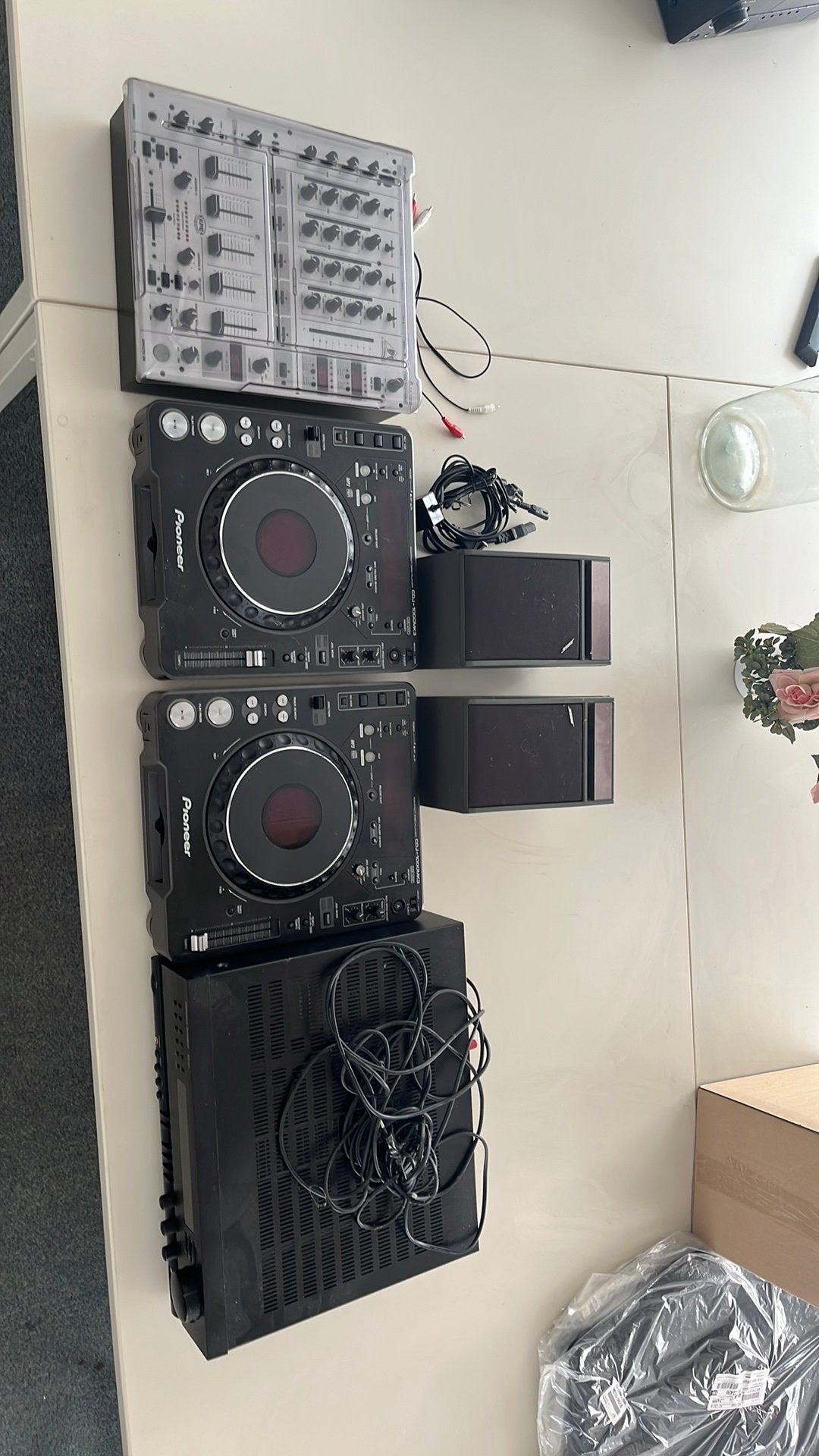 Draai tafel set pioneer met verstekker en boxen, Ophalen, Zo goed als nieuw, Pioneer