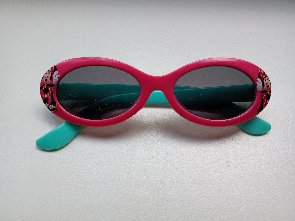 Minnie Mouse Zonnebril Baby Peuter Meisje Roze en Bloemen, Ophalen of Verzenden, Gebruikt, Disney