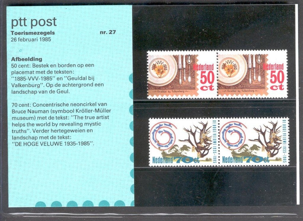 Nederland postzegelmapje nvph M27 postfris van 26-2-1985, Verzenden, Na 1940, Postfris