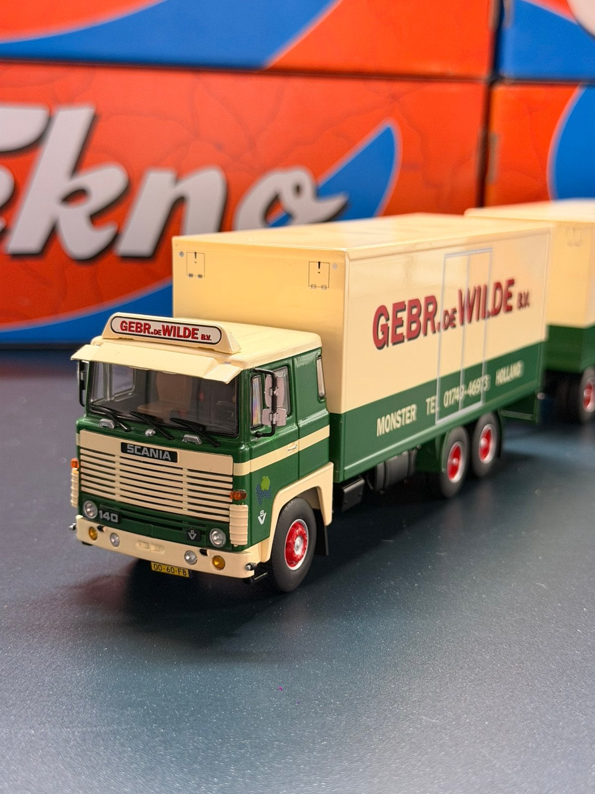Tekno Scania 140 Gebr. de Wilde Combinatie, Ophalen of Verzenden, Zo goed als nieuw, Bus of Vrachtwagen, Tekno