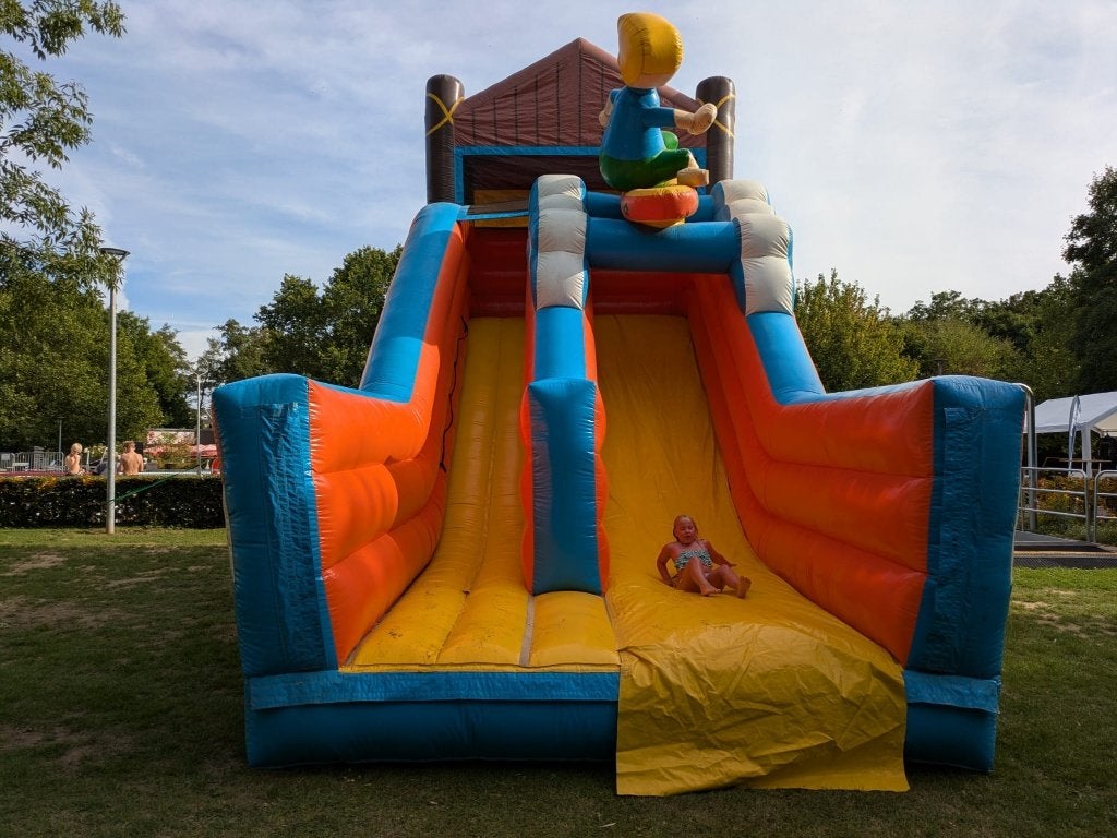 Professionele Opblaasbare Mega Glijbaan 7 x 5 meter Slide, Ophalen, Gebruikt, Info@jb-inflatables.nl, JB Inflatables
