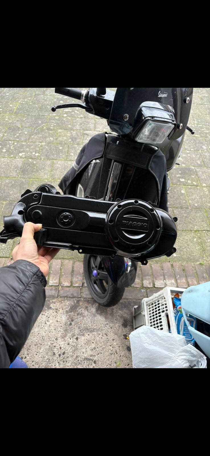 Piaggio / Vespa 4t Carterkap Glans zwart, Motoren, Tuning en Styling, Ophalen of Verzenden