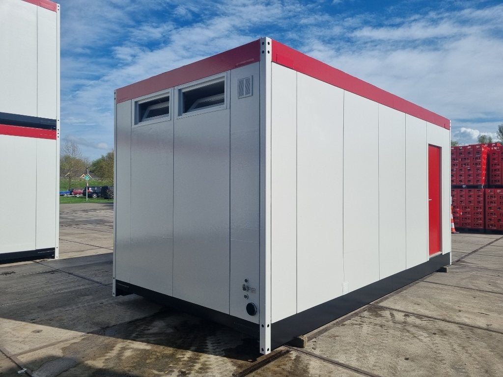 2 X Algeco Flesh Sanitair Unit Wastoggen Trespa wanden, Ophalen